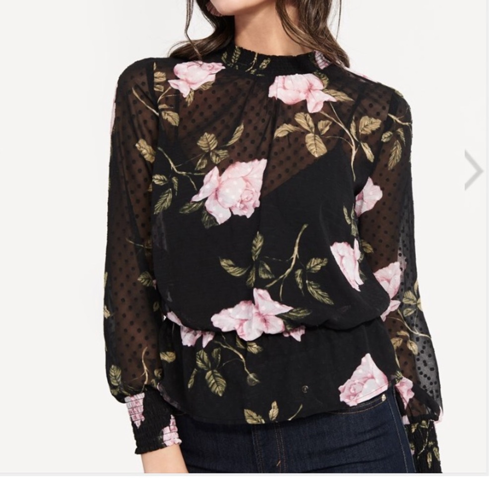 Sheer black blouse